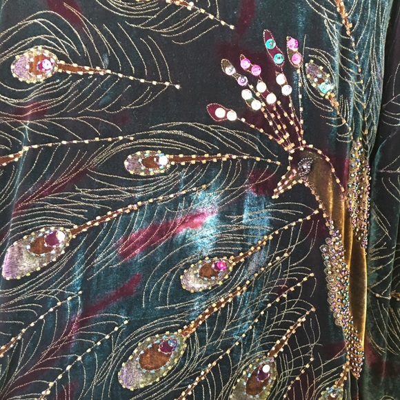 Kite and Butterfly Velvet peacock tassel kimono - Picture 8 of 8